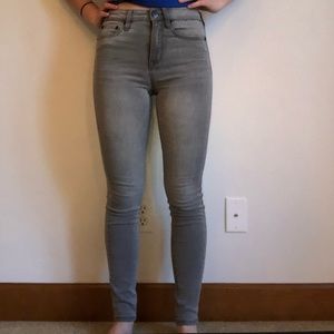 Grey Aeropostale High Rise Skinny Jeans